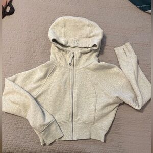 lululemon athletica Scuba Full Zip Cropped Hoodie Light Grey